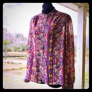 Vintage Regina Porter Shear Blouse-Stunning Print